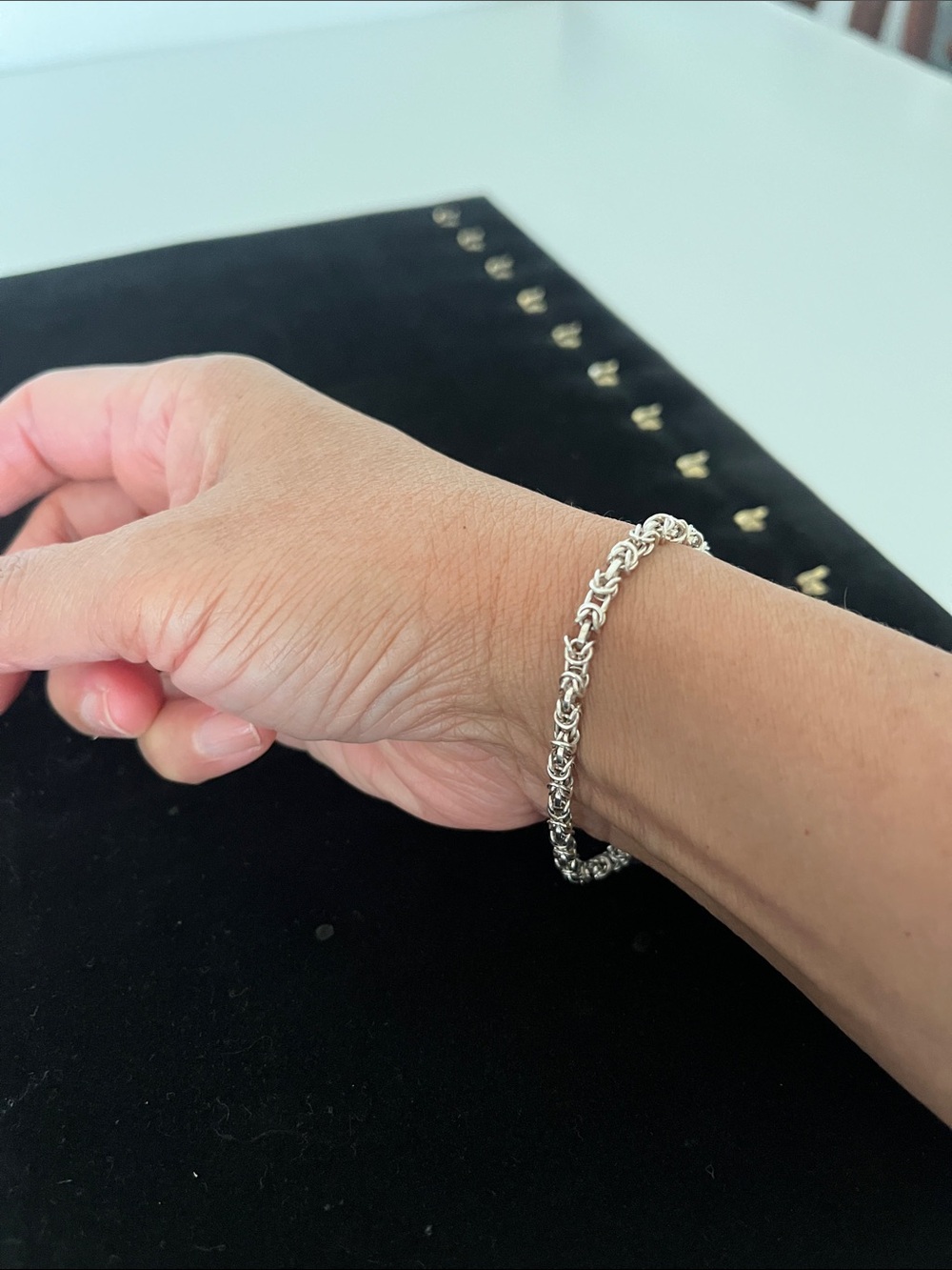 Vintage 925 Byzantine Sterling  Silver Bracelet Size 6.5”